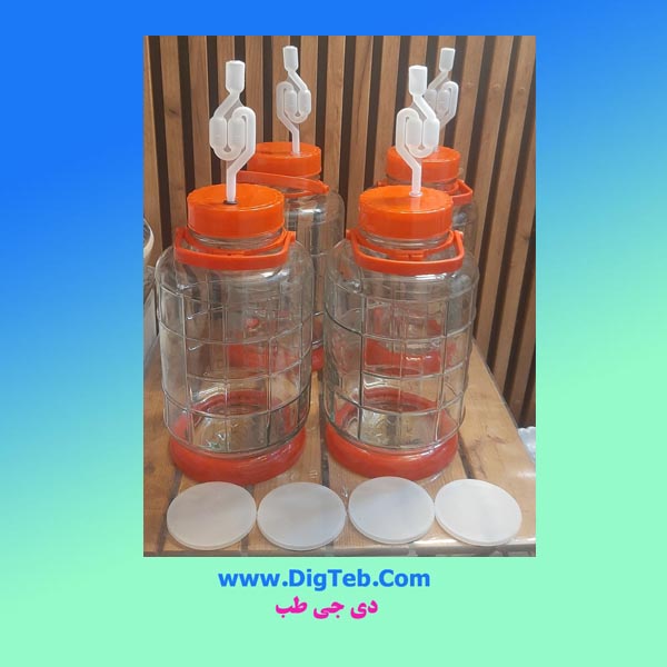 garabe-shisheii-10-litri-ba-gofl-hava-4-taee قرابه شیشه ای 10لیتری با قفل هوا پک 4تایی - Image 1